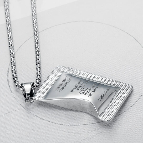 Desiccant Pendant Cool Titanium Steel Men's Necklace - Image 3