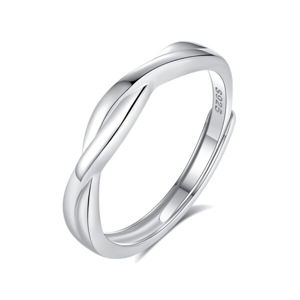 S925 Sterling Silver Green Silk Ring Couple Ring - Image 6