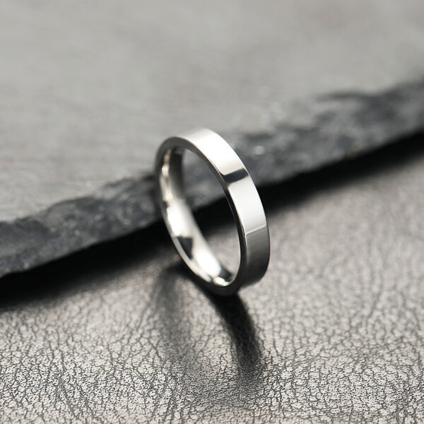 Non-fading Special-interest Design 4mm Bright Surface Simple Bracelet Stainless Steel Ornament Couple Ring - Image 5