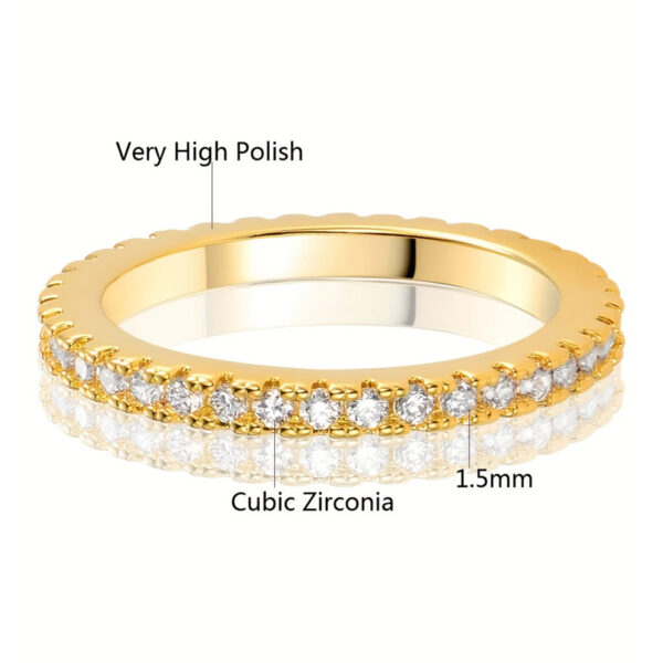 Fashion Special-interest Non-fading Single Row Full Rhinestone Zircon Ring For Women - Image 3