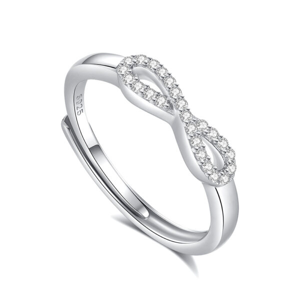 S925 Silver Love Endless Flow Couple Zircon Ring - Image 6