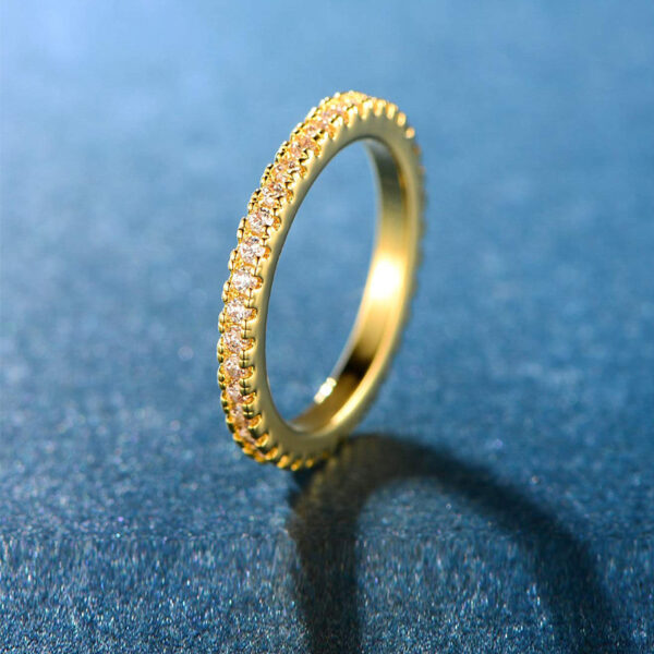 Fashion Special-interest Non-fading Single Row Full Rhinestone Zircon Ring For Women - Image 2