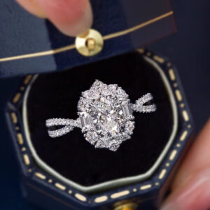 S925 Sterling Silver Moissanite Carat Diamond Ring