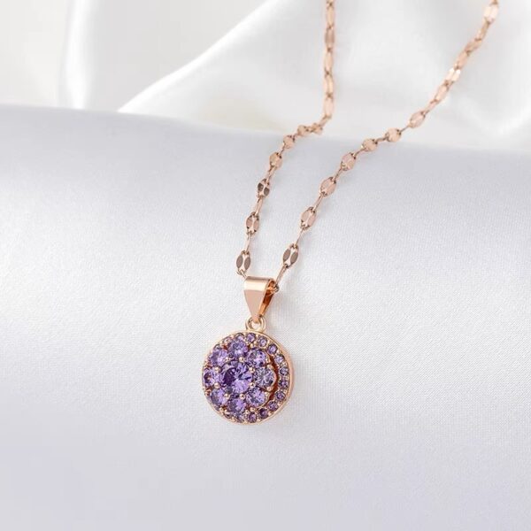 Rotatable Round Zircon Necklace For Women - Image 8