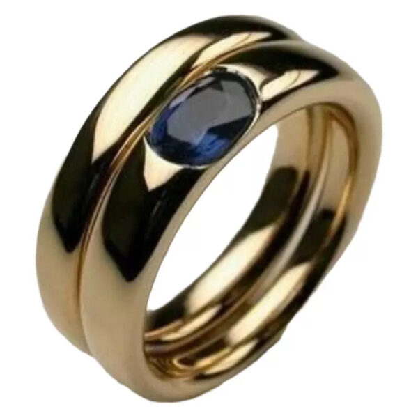18K Gold Copper Inlaid Zircon Ring Personalized Creative High Sense Female - Image 5