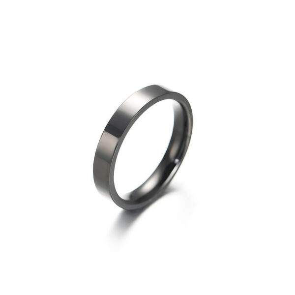 Non-fading Special-interest Design 4mm Bright Surface Simple Bracelet Stainless Steel Ornament Couple Ring - Image 4