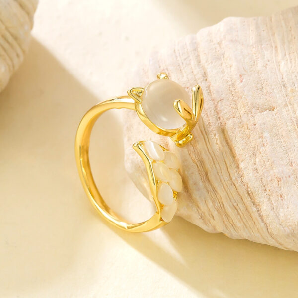 Creative Cute Opal Little Fox Open Ring - Image 3