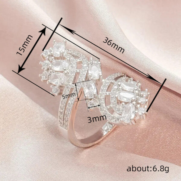 European And American Style Luxury American Style Ring Internet Celebrity Exaggerated Zircon - Image 4