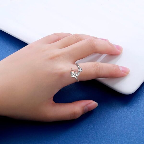 Girl And Dog Animal Heart-shaped Open Ring - Image 5