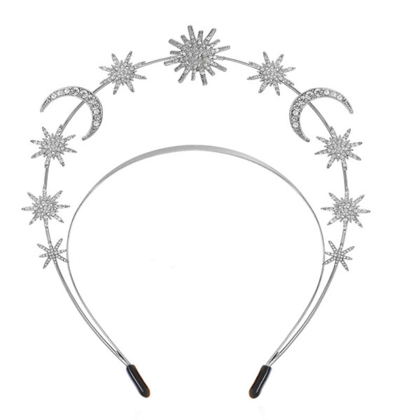 Fashion Sun Goddess Double-layer Headband Six-pointed Star Moon Alloy Crystal - Image 2
