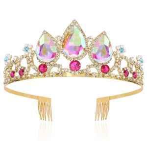 Crown Hair Ornament Water Drop Decoration Crown Girl Rhinestone Hairpin