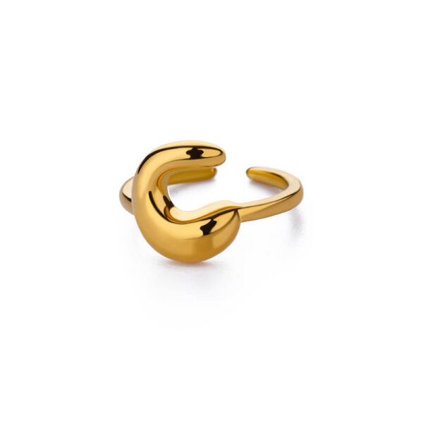 Cute Bubble Letters Ring Gold 18K Gold Plated Ring - Image 8