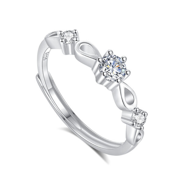 S925 Sterling Silver Green Silk Ring Couple Ring - Image 7