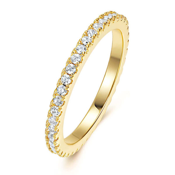 Fashion Special-interest Non-fading Single Row Full Rhinestone Zircon Ring For Women - Image 5