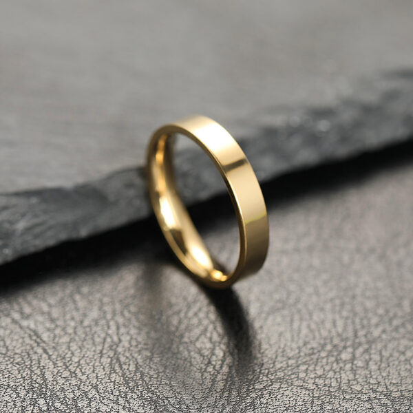 Non-fading Special-interest Design 4mm Bright Surface Simple Bracelet Stainless Steel Ornament Couple Ring - Image 8