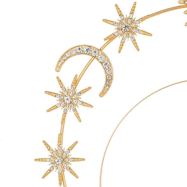Fashion Sun Goddess Double-layer Headband Six-pointed Star Moon Alloy Crystal - Image 4