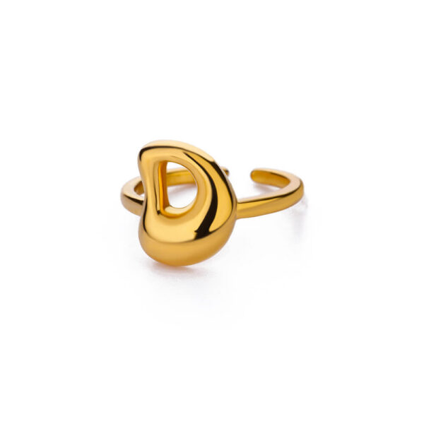 Cute Bubble Letters Ring Gold 18K Gold Plated Ring - Image 9