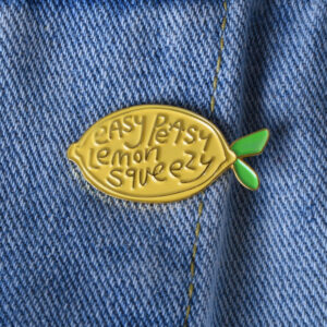 Dripping Oil Yellow Lemon Fruit Cute Kawaii Brooch