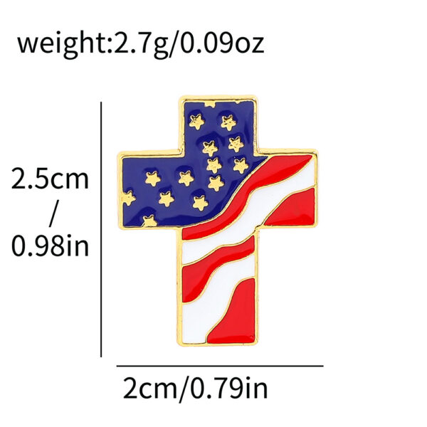 American Flag Series Gold M Badge Independence Day Alloy Brooch - Image 7