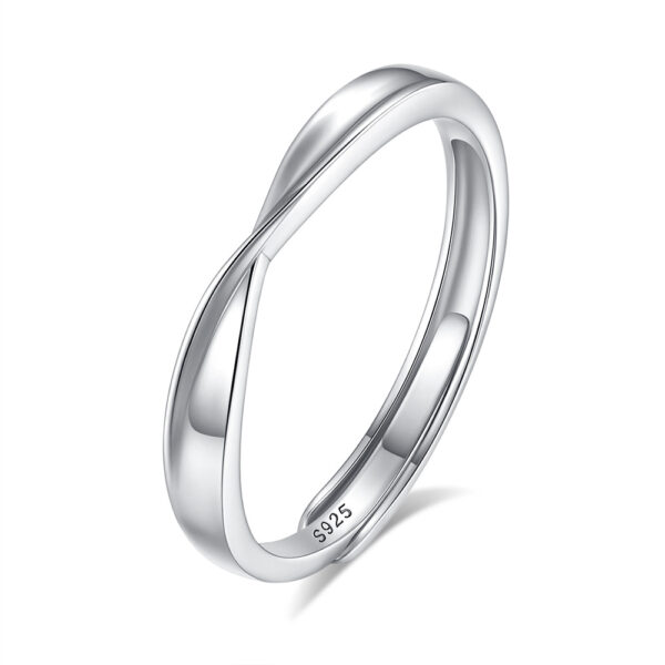 S925 Silver Bow Couple Ring - Image 6