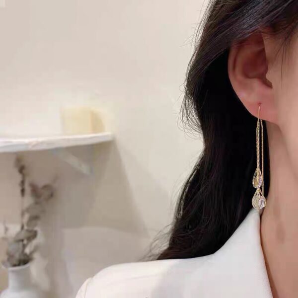 Fashion Design 1314 Zircon Water Drops Hanging Earrings - Image 4