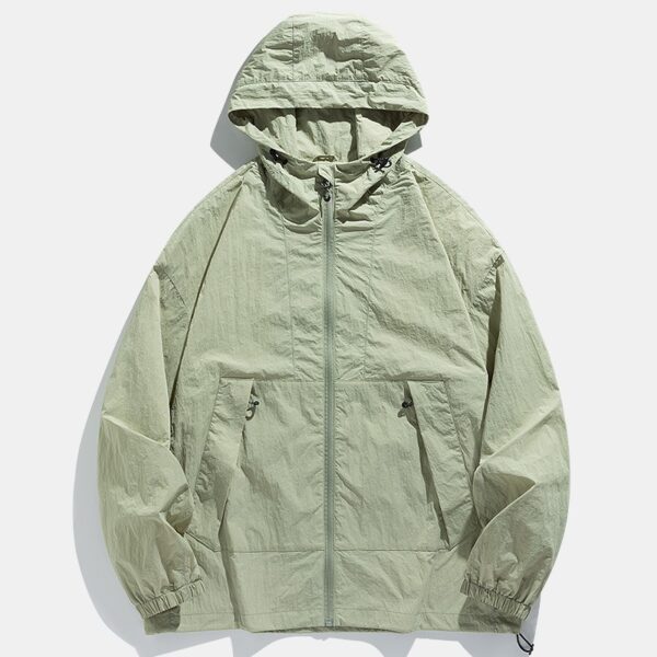 Outdoor Windproof Waterproof Crisp Loose Hoodie Workwear Jacket Coat - Image 4