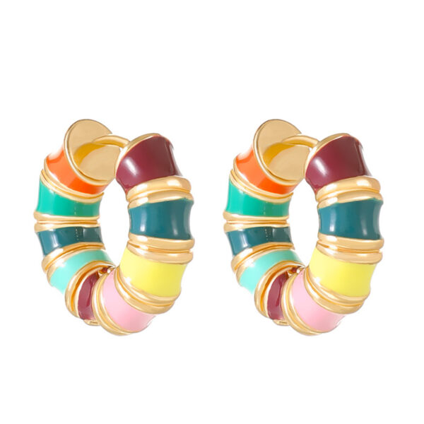Retro Colorful Oil Macaron Ear Clip - Image 5