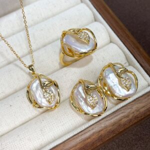 Natural Freshwater Baroque Special-shaped Beads White Color Edison Pearl Eardrop Necklace Pendant Sterling Silver Needle Suit