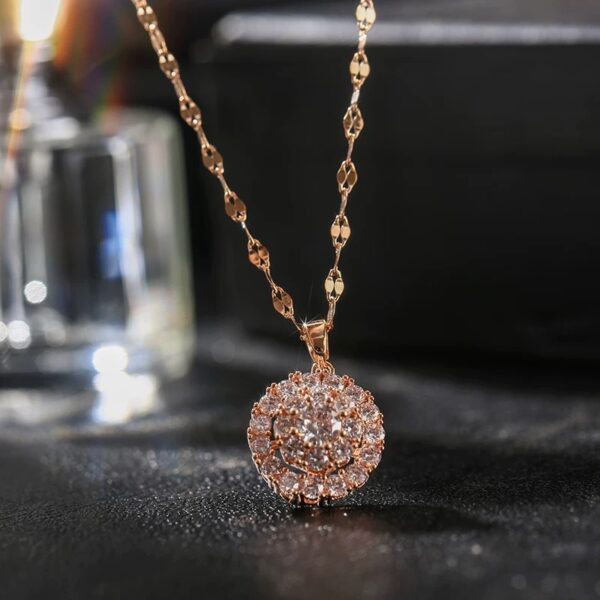 Rotatable Round Zircon Necklace For Women - Image 10
