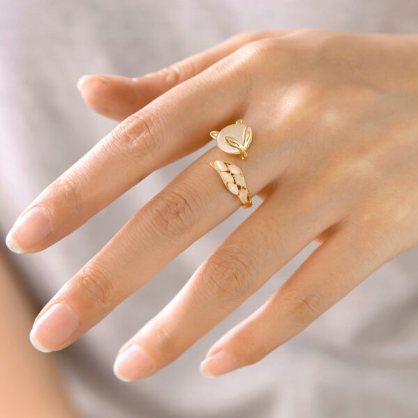 Creative Cute Opal Little Fox Open Ring - Image 4