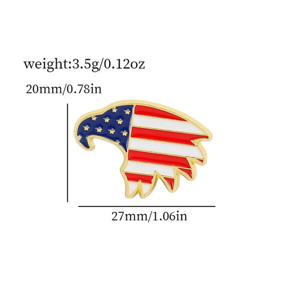 American Flag Series Gold M Badge Independence Day Alloy Brooch - Image 3