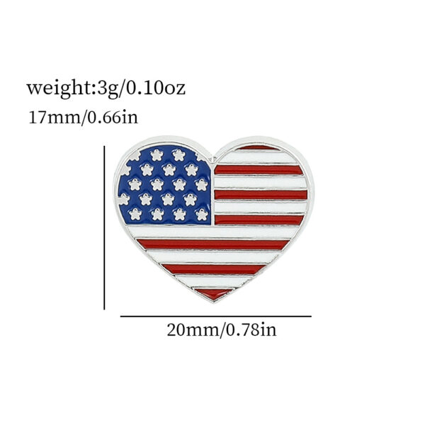 American Flag Series Gold M Badge Independence Day Alloy Brooch - Image 6