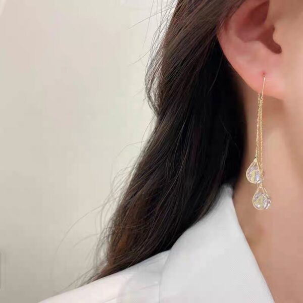Fashion Design 1314 Zircon Water Drops Hanging Earrings - Image 3