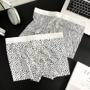 Fiberglass Antibacterial Crotch High-end Leopard Print Men's Underwear Boyshorts