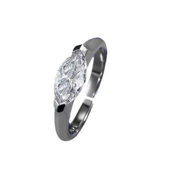 Horse Eye Rhinestone Women's Fashion Simple Index Finger Ring - Image 5