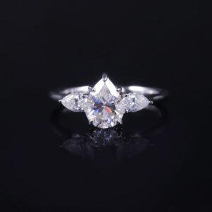 S925 Sterling Silver Moissanite Water Drop Ring Design New