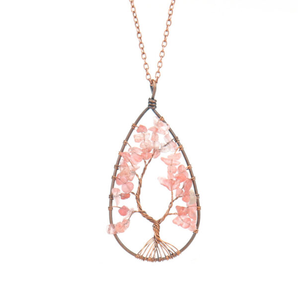 Ancient Red Copper Winding Natural Stone Crystal Necklace - Image 7