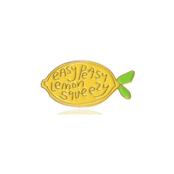 Dripping Oil Yellow Lemon Fruit Cute Kawaii Brooch - Image 5
