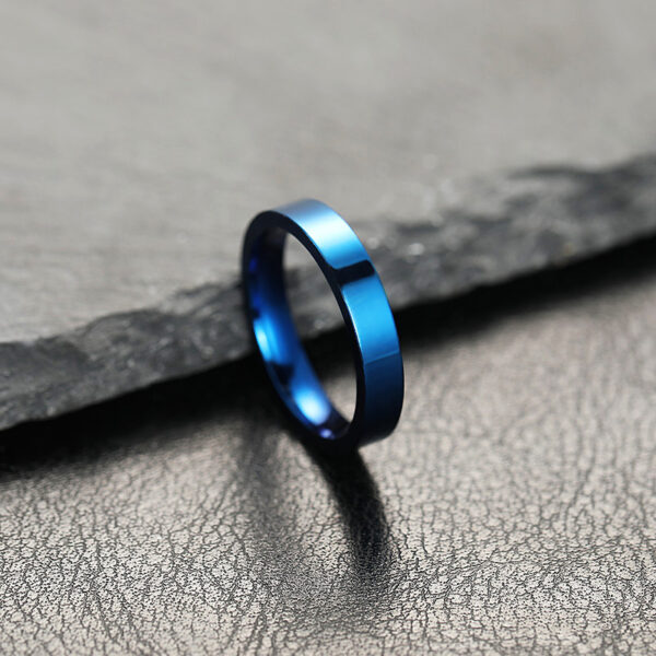 Non-fading Special-interest Design 4mm Bright Surface Simple Bracelet Stainless Steel Ornament Couple Ring - Image 6