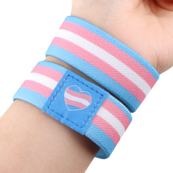 Athletic Wristguards Thermal Transfer Elastic Polyester Rainbow Stretch Wristband Wrist Strap - Image 5