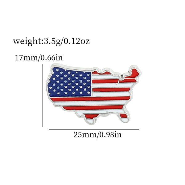 American Flag Series Gold M Badge Independence Day Alloy Brooch - Image 10