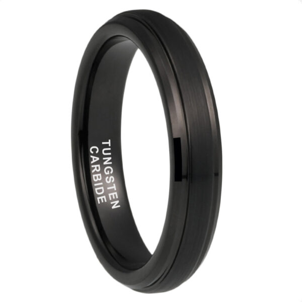 Tungsten Steel Black Plated Chamfered Step Sand Ring - Image 5