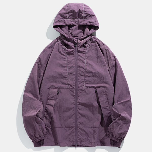 Outdoor Windproof Waterproof Crisp Loose Hoodie Workwear Jacket Coat - Image 6
