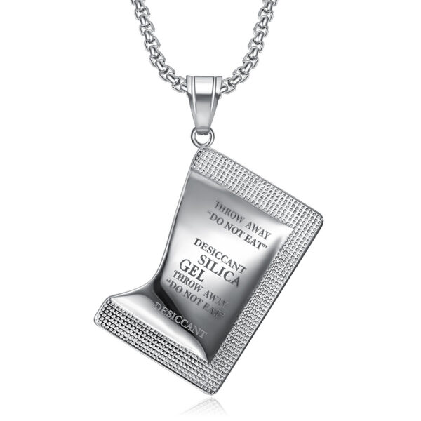 Desiccant Pendant Cool Titanium Steel Men's Necklace - Image 4