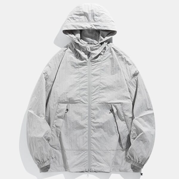 Outdoor Windproof Waterproof Crisp Loose Hoodie Workwear Jacket Coat - Image 2