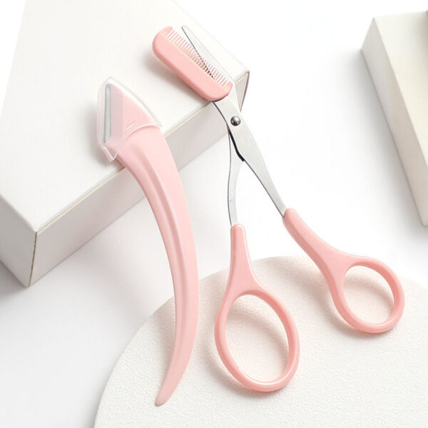Eyebrow Trimming Knife With Comb Curved Moon Small Beauty Supplies Gadgets - Image 2