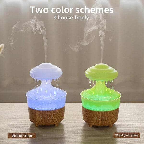 Rain Cloud Night Light Humidifier With Raining Water Drop Sound And 7 Color Led Light Essential Oil Diffuser Aromatherapy - Image 6