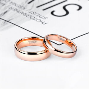 Tungsten Steel Rose Gold Simple Bracelet Glossy Curved Ring