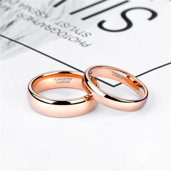 Tungsten Steel Rose Gold Simple Bracelet Glossy Curved Ring