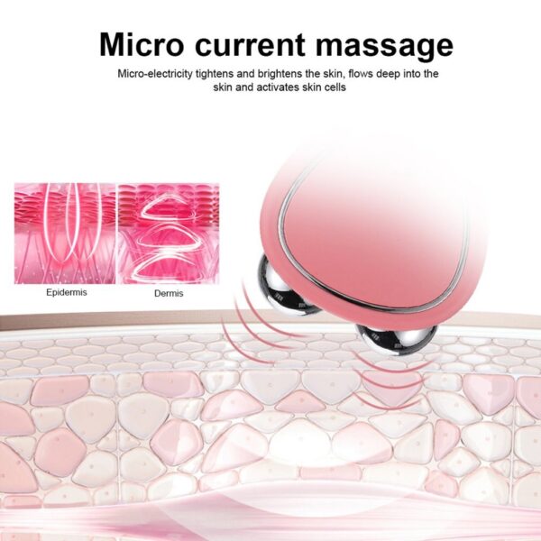 Portable Facial Micro-current Beauty Instrument For Lifting Thinning And Reducing Edema With Double Roller Massager - Image 2